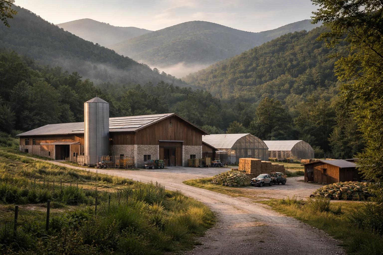 Struttura agroindustriale con tetto ampio nell’entroterra savonese a Calizzano