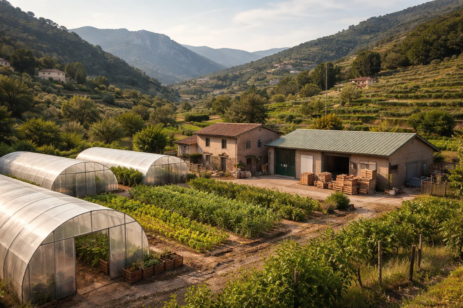Azienda agricola nella zona di Finale Ligure con coperture idonee all’installazione di un impianto fotovoltaico PNRR