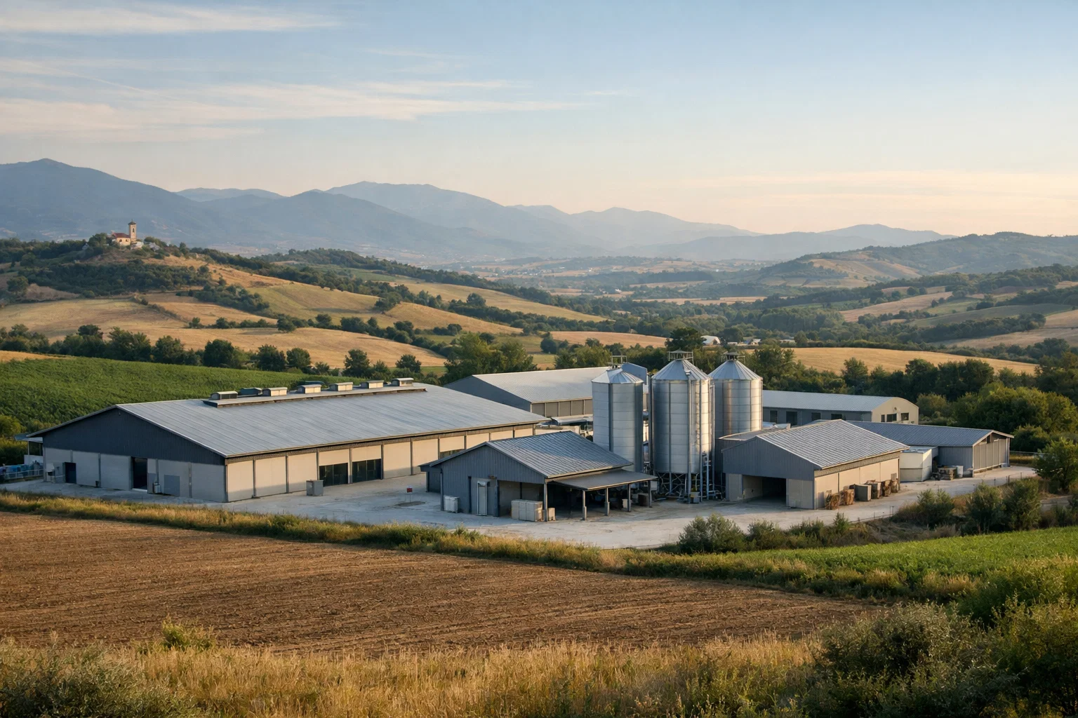 Struttura agroindustriale su tetto in Umbria