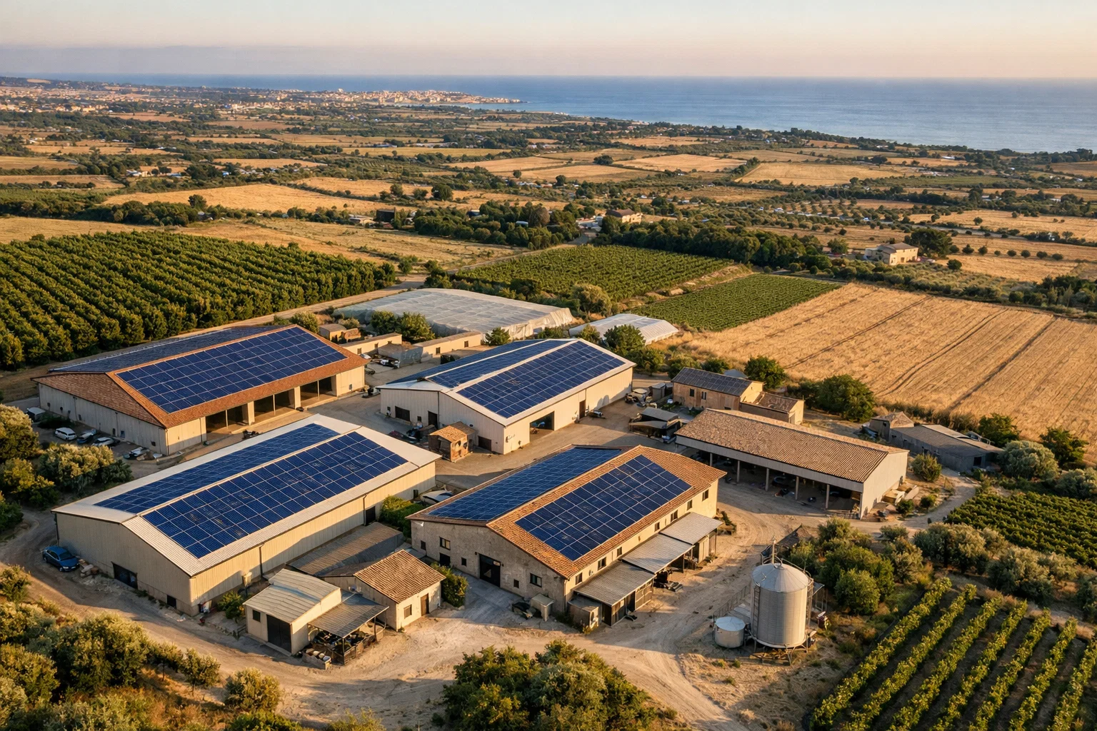 Edifici agricoli nella provincia di Siracusa con tetti idonei a impianti fotovoltaici PNRR Parco Agrisolare