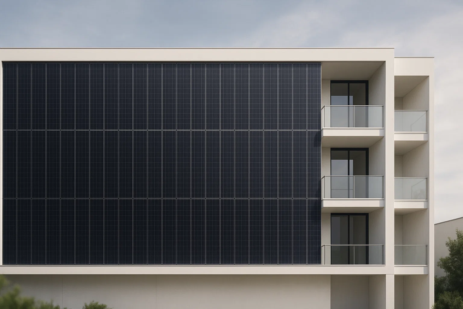 Pannelli montati su facciata verticale