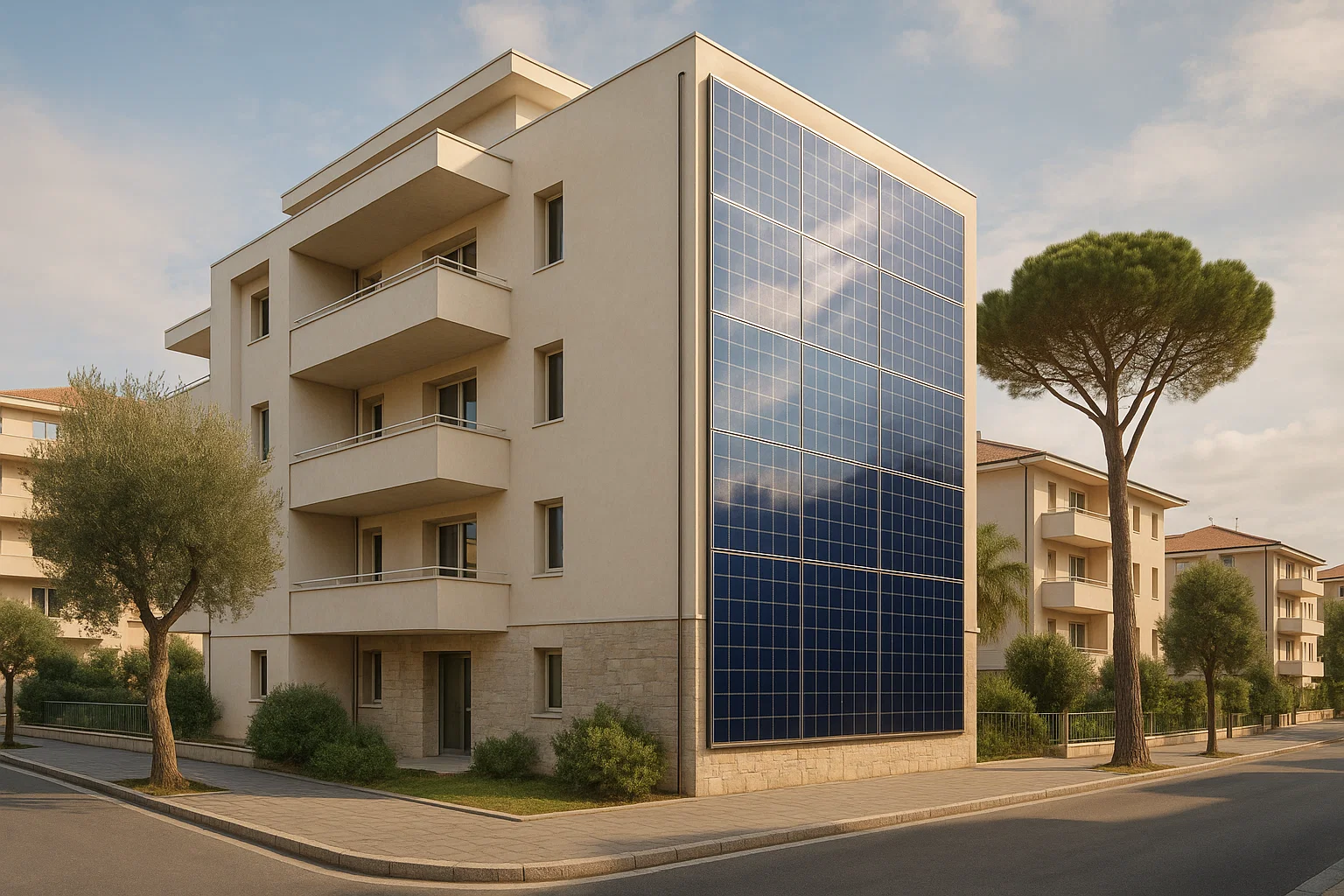 Vista dell'installazione su edificio moderno