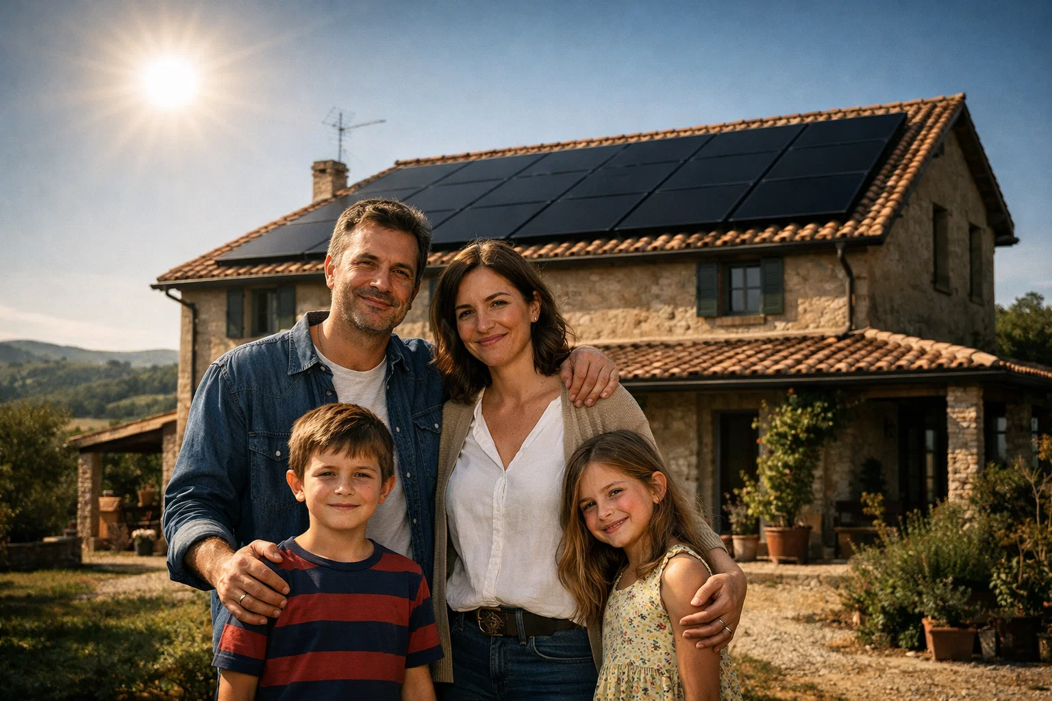 Famiglia italiana che protegge la propria abitazione grazie al fotovoltaico