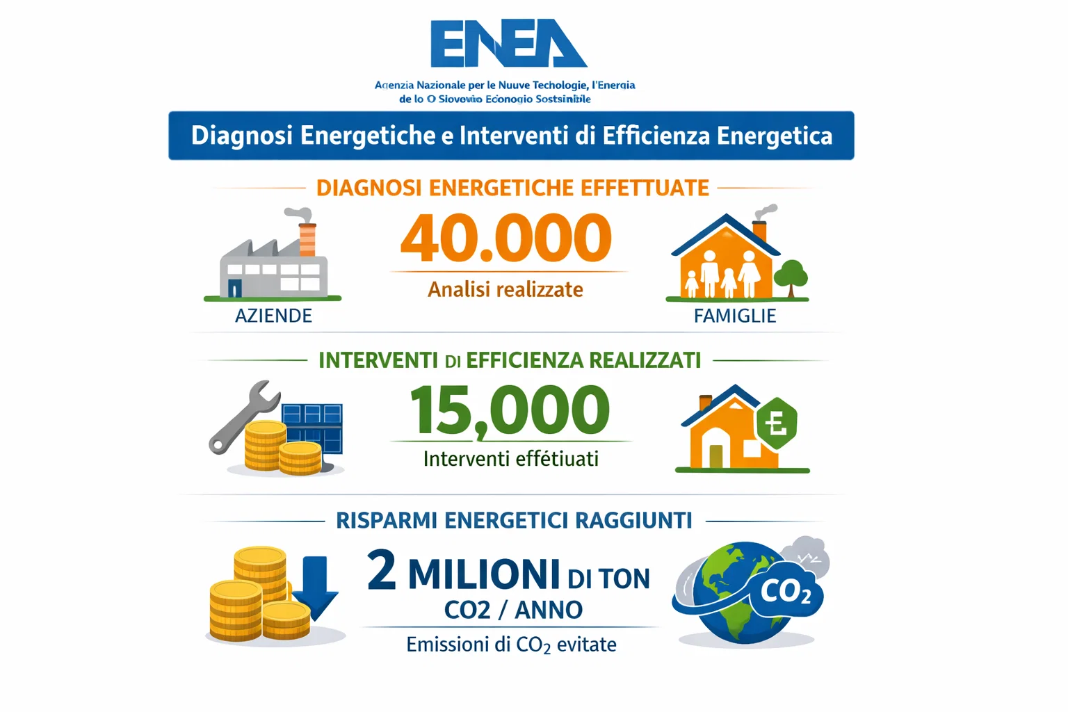 Infografica ENEA con i dati delle diagnosi energetiche