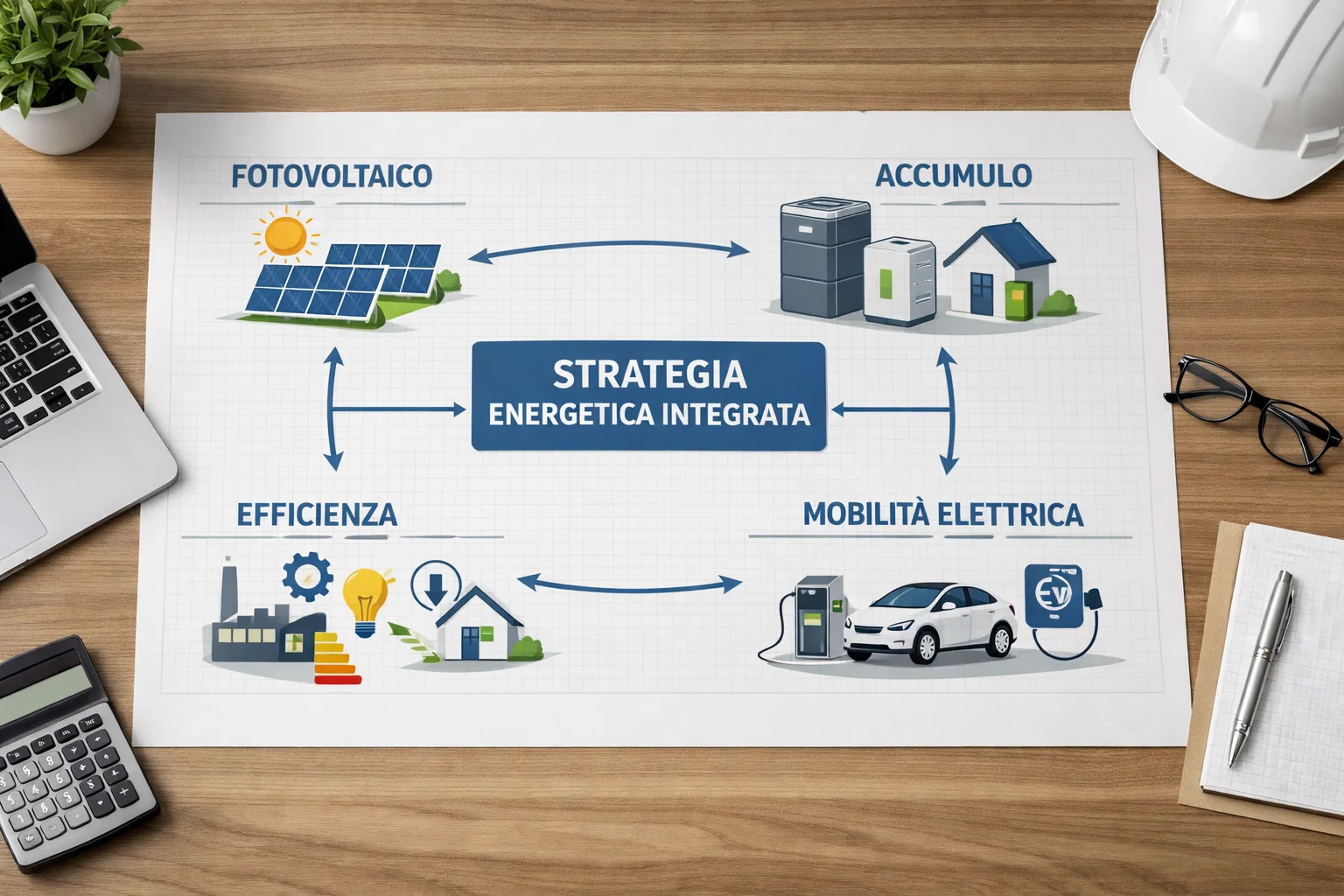Strategia energetica integrata basata su analisi e coordinamento delle soluzioni
