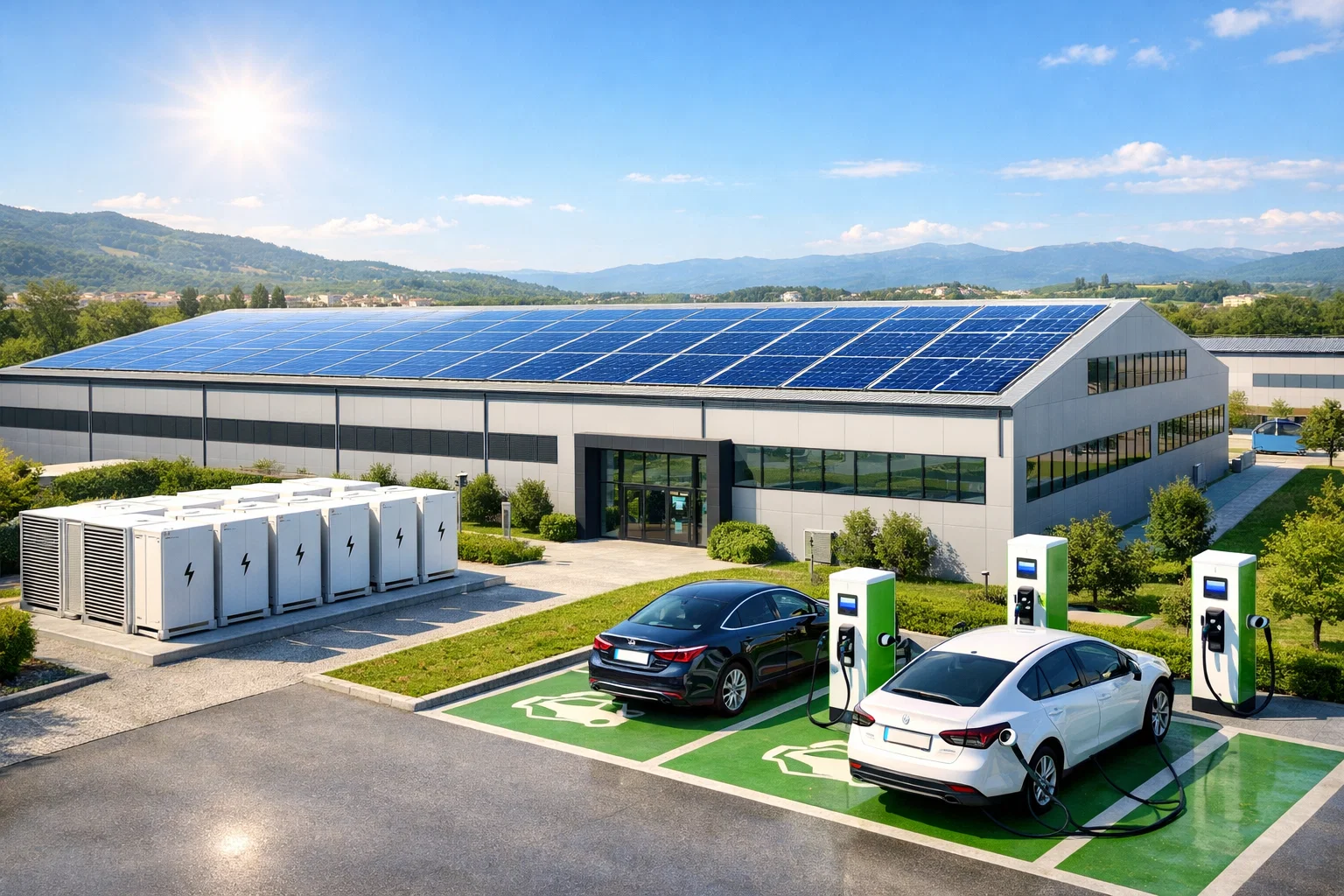 Impianto fotovoltaico integrato con batteria e colonnina EV