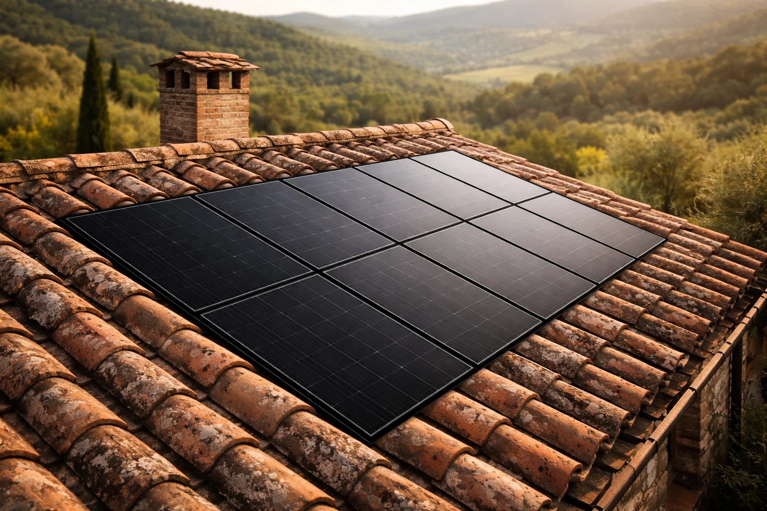 Impianto fotovoltaico in campagna senese