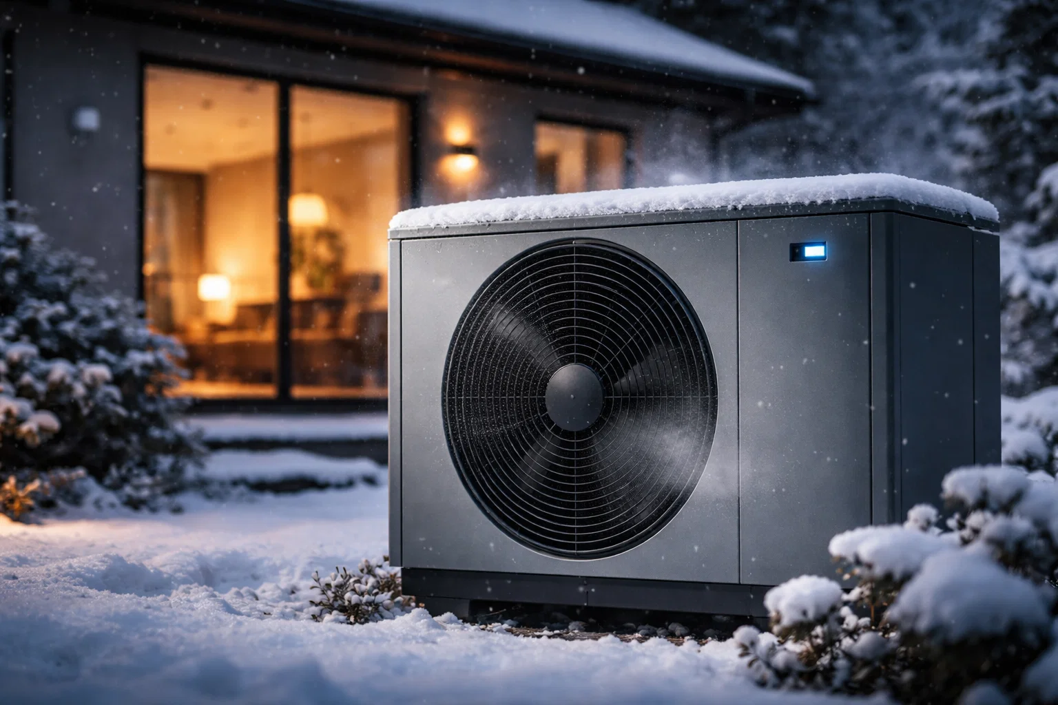 Pompa di calore aria-acqua installata all'esterno di un edificio - Green Mood Italia, soluzione per efficienza energetica e climatizzazione