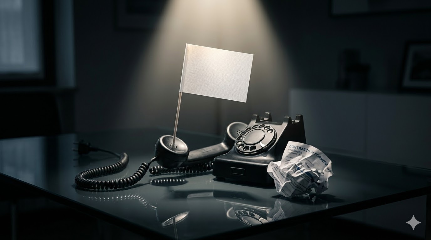 Bandiera bianca del venditore - indipendenza energetica fotovoltaico