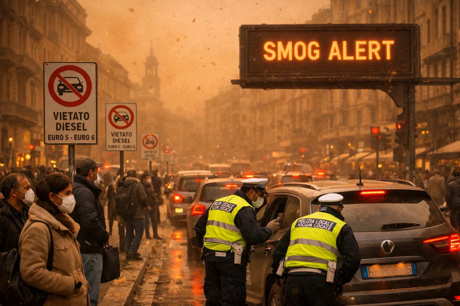 Blocco auto a Torino per lo smog 2026 – traffico fermo