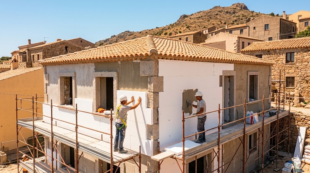 Isolamento termico e cappotto su edificio in Sardegna - Green Mood Italia risparmio energetico
