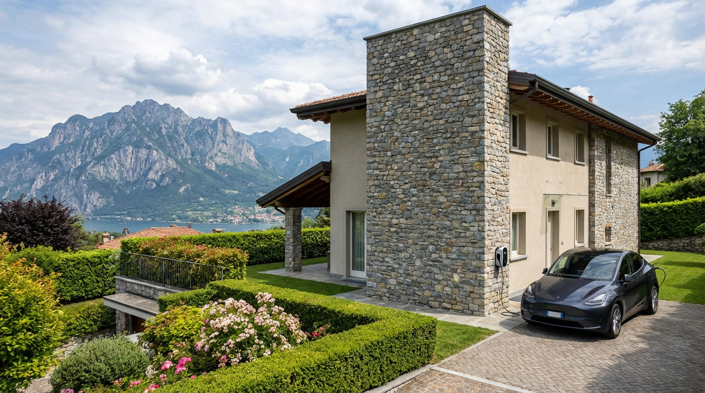 Installazione colonnina in Lombardia – esempio di parcheggio aziendale
