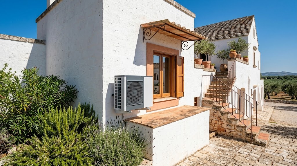 Pompa di calore aria-acqua installata in Puglia - Green Mood Italia efficienza energetica