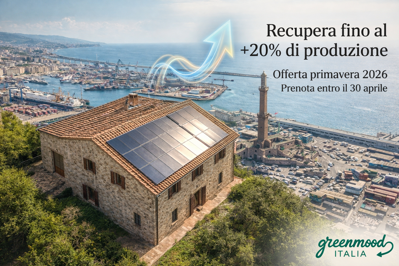 Recupera almeno il 20% di energia con la pulizia fotovoltaico a Genova