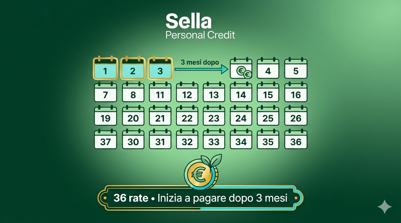 Finanziamento Banca Sella Personal Credit – inizia a pagare dopo 3 mesi