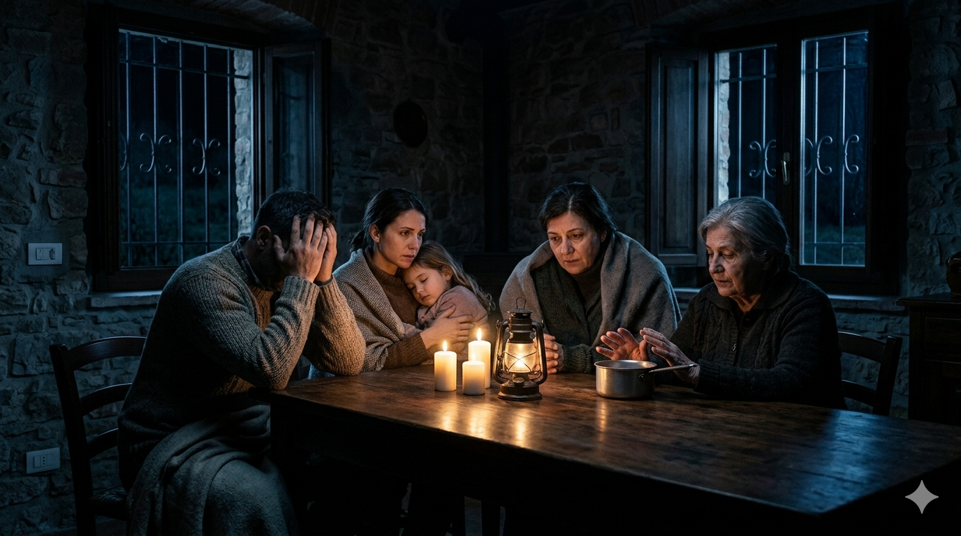 Famiglia italiana al buio, bollette insostenibili