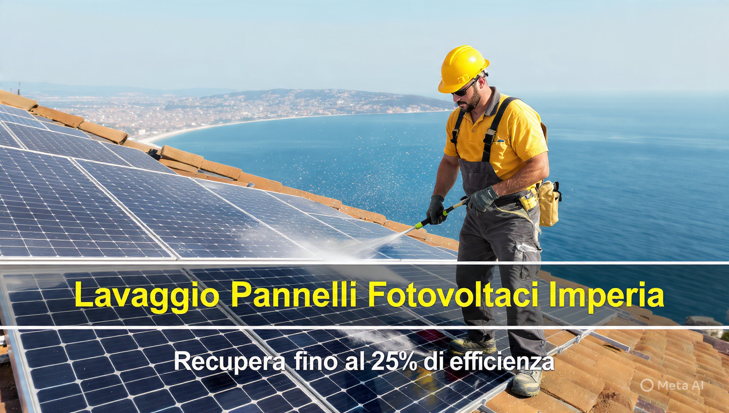 Pannelli fotovoltaici puliti a Imperia dopo intervento Green Mood Italia