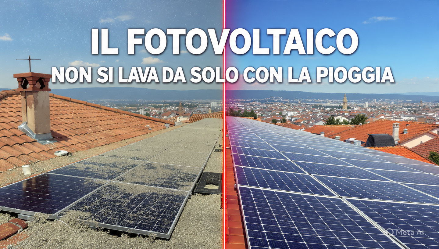 Impianto fotovoltaico su tetto con tegole rosse ad Asti