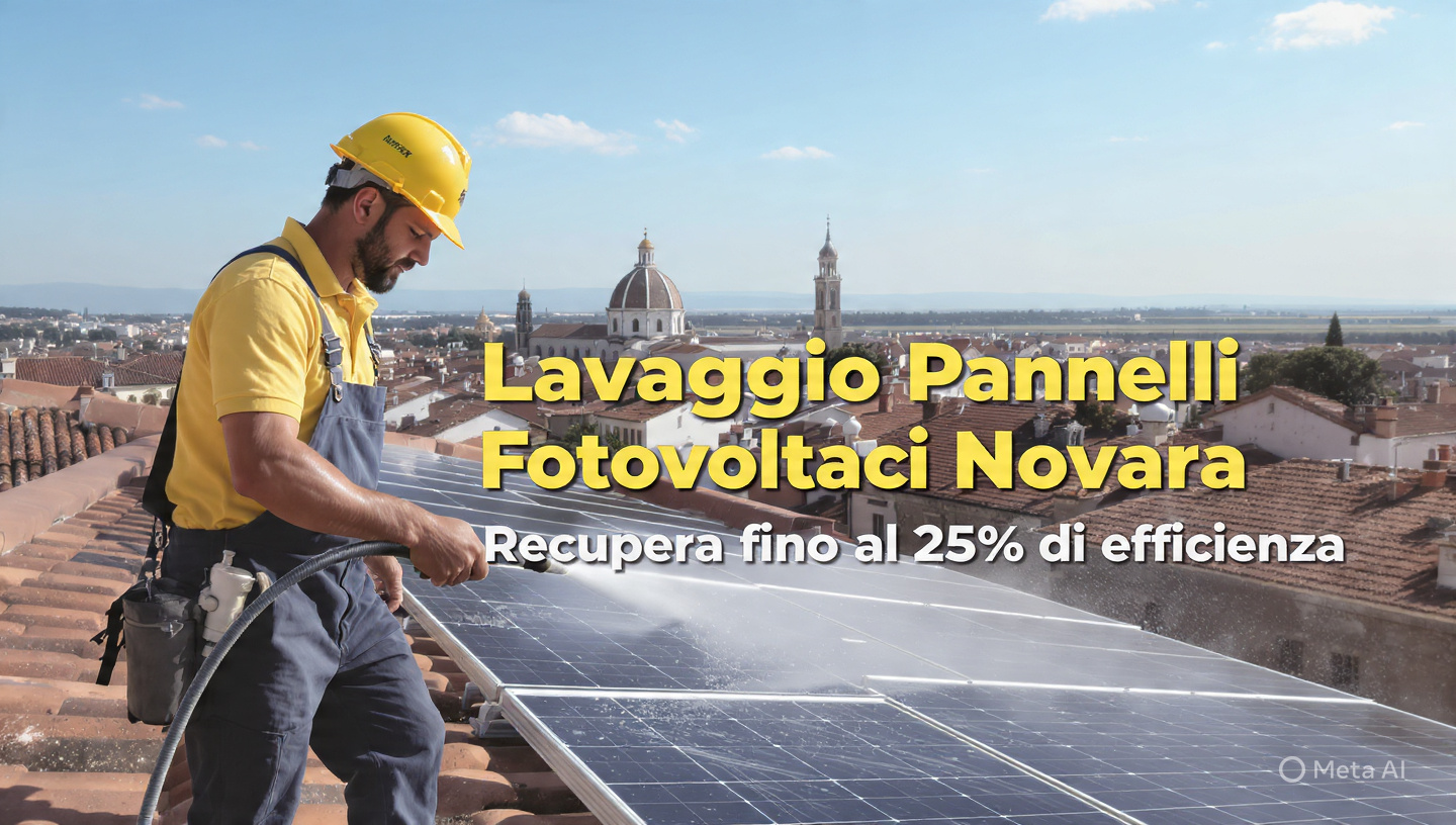 Tecnico Green Mood al lavoro su impianto fotovoltaico a Novara – lavaggio pannelli fotovoltaici Novara