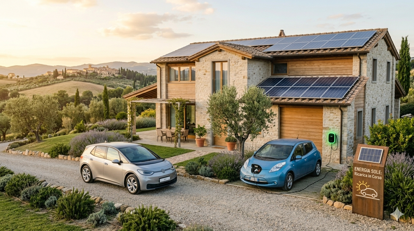 Ricarica auto elettrica con pannelli solari