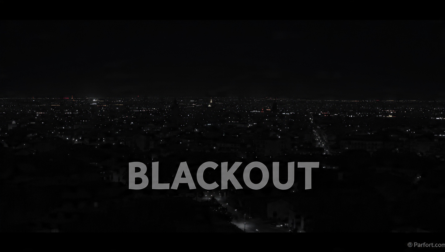 Città italiana al buio totale durante una crisi energetica - blackout notturno