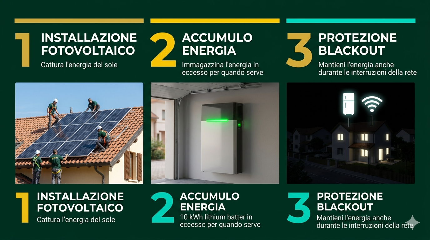 Come difendersi dai blackout estivi 2026 in 3 passi: fotovoltaico, batteria 10 kWh e backup EPS