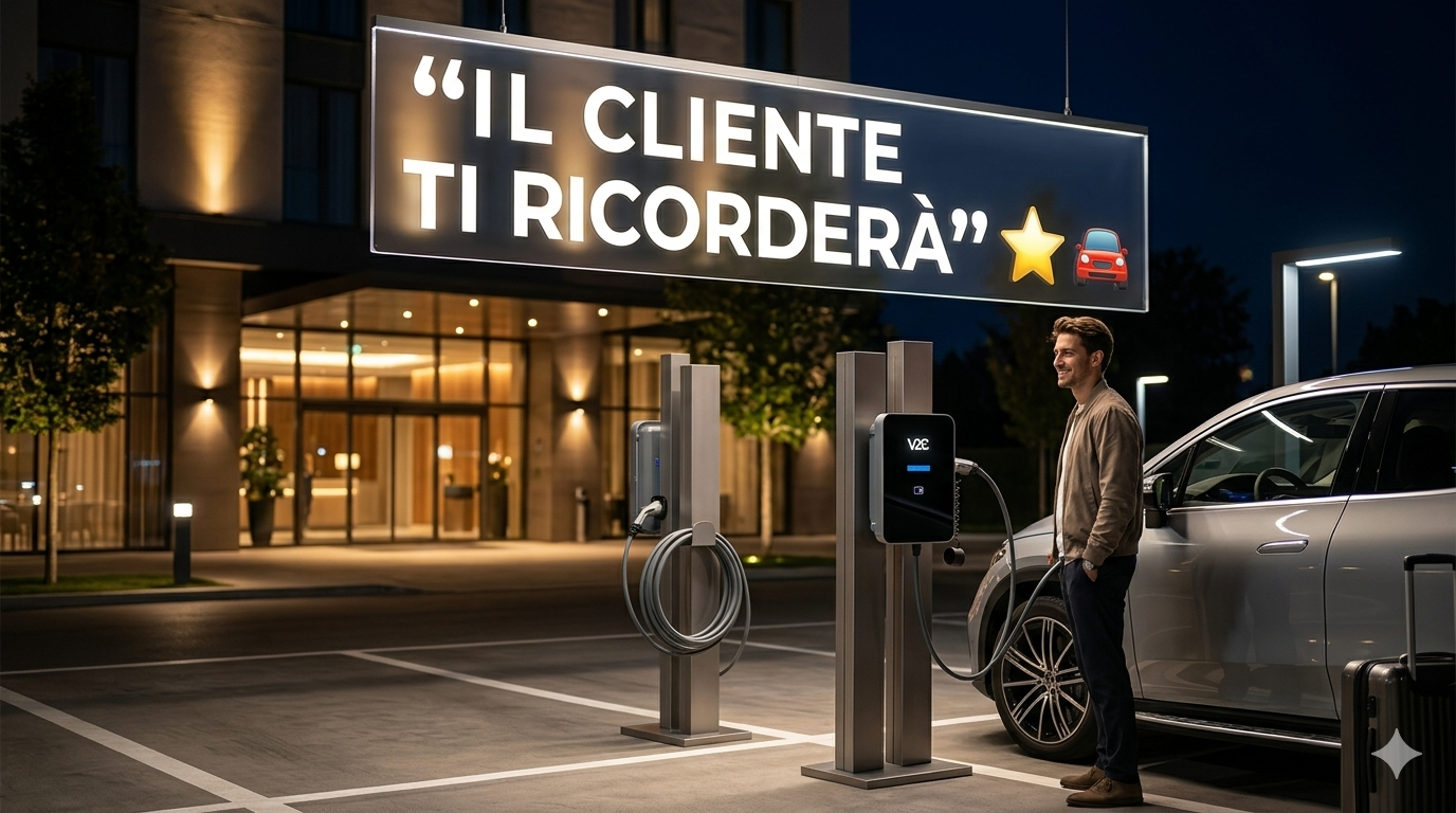 Cliente soddisfatto che lascia una recensione a 5 stelle menzionando la comodità della ricarica