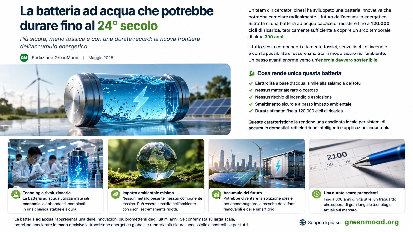 Batteria ad acqua da 300 anni