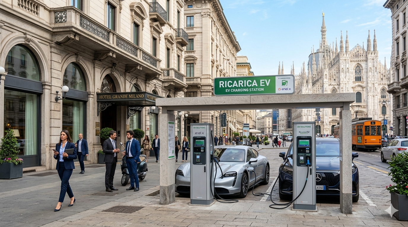 Ricarica auto elettrica aziendale Milano