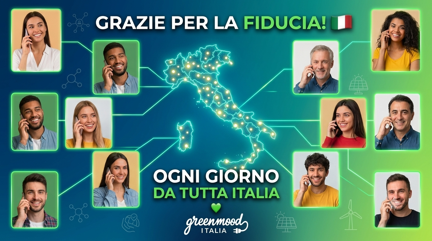Clienti Green Mood Italia in tutta Italia ringraziano per la fiducia nell'impianto fotovoltaico