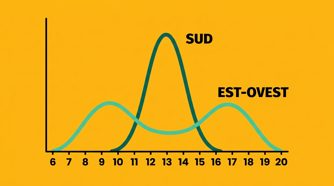 Confronto curva produzione fotovoltaico est ovest vs sud