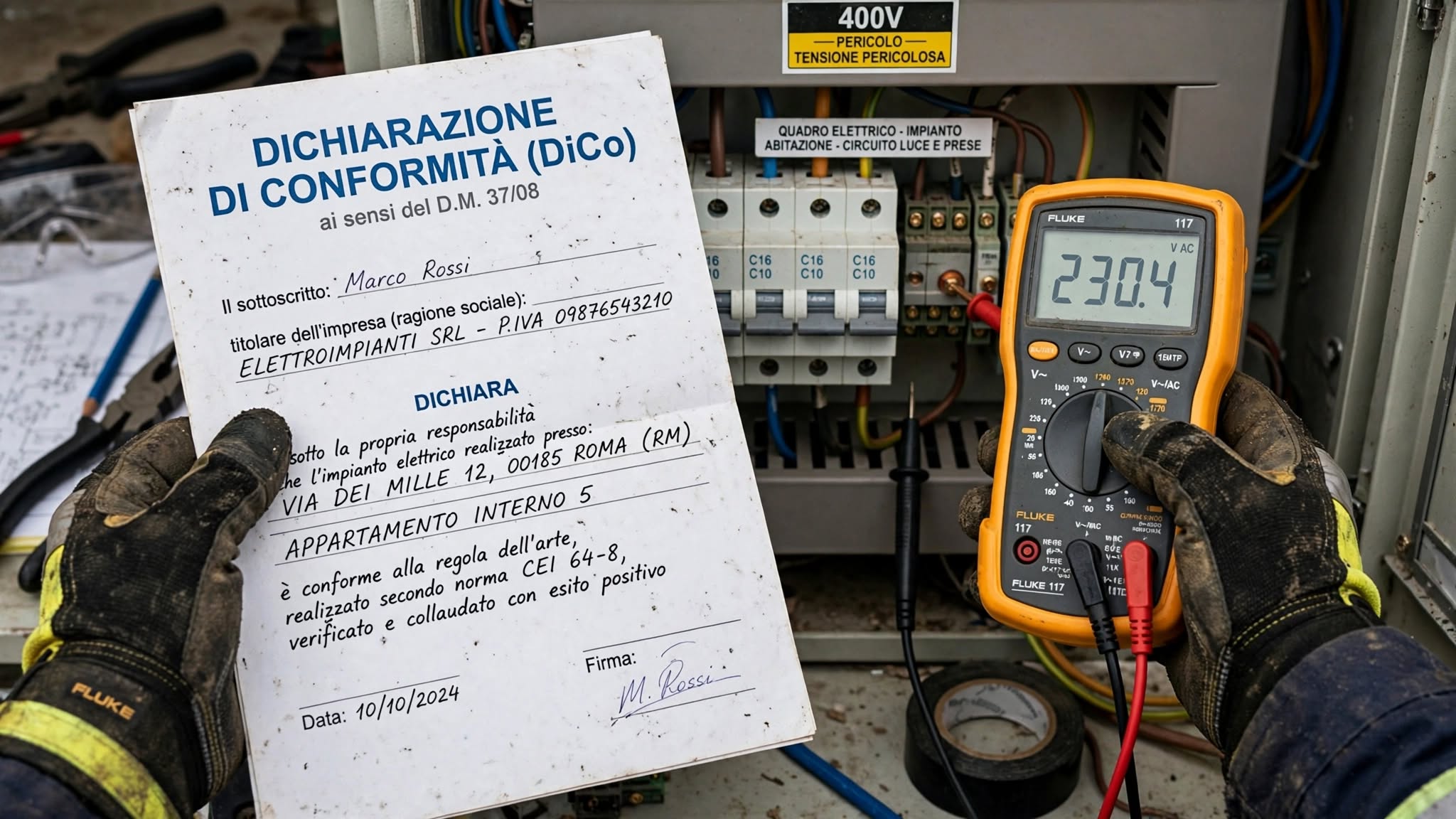 Dichiarazione di Conformità dell'impianto elettrico secondo il DM 37/08