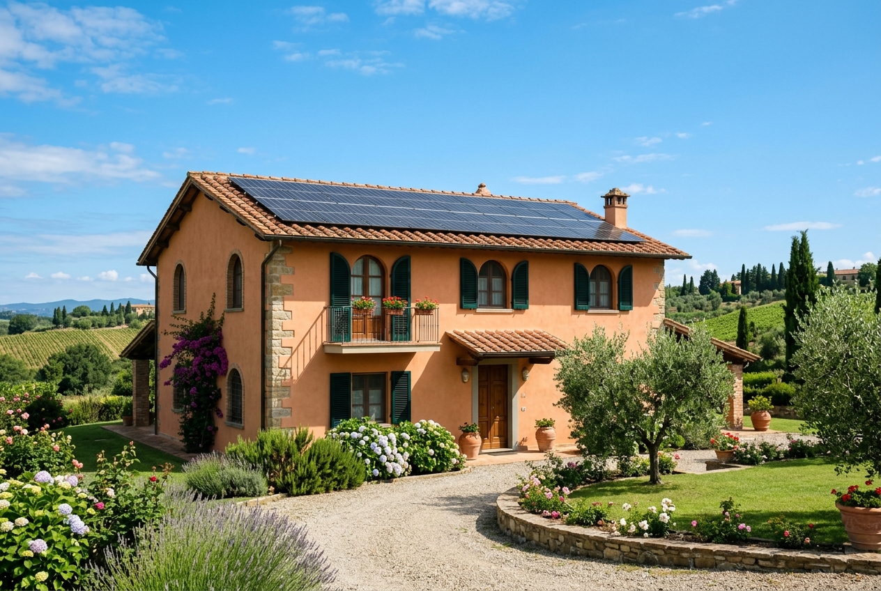 Impianto fotovoltaico residenziale su tetto a falda
